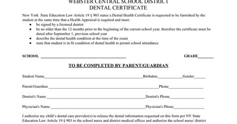 Dental Certificate Google Docs