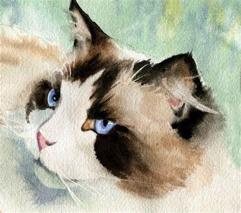 Ragdoll Cat Art Print Of My Watercolor Painting Portrait T Etsy