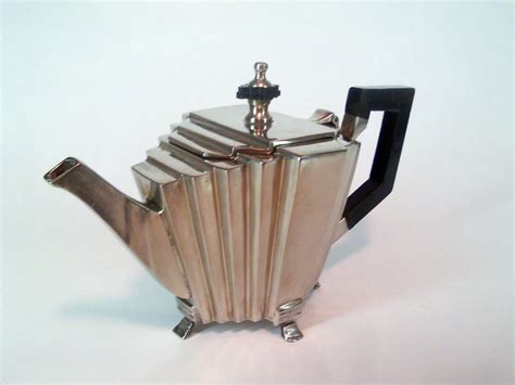 Antique Art Deco Silver Teapot With Wood Handle I Dont Have A Date
