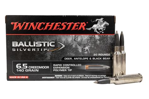 Winchester 65 Creedmoor 140 Gr Polymer Tip Ballistic Silvertip 20box
