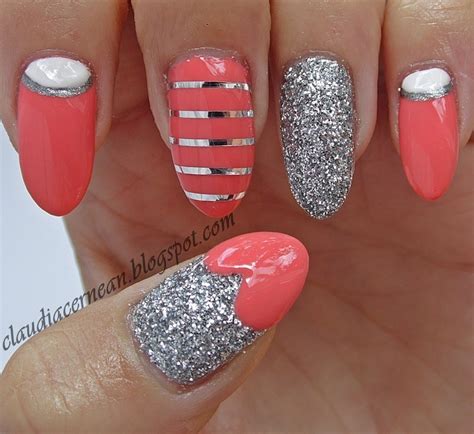 Coral Nails Nail Art By Claudia Nailpolis Museum Of Nail Art