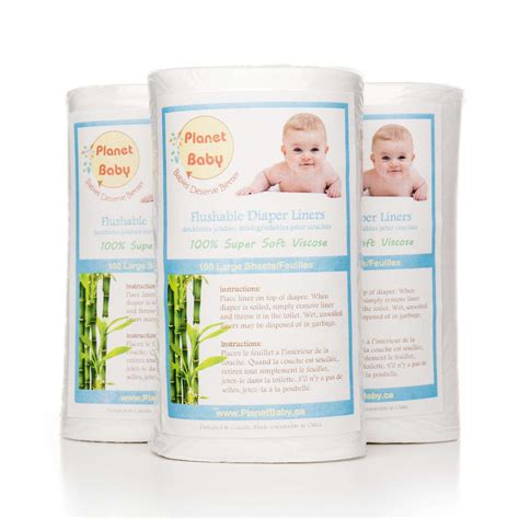 Diaper Liners By Planet Baby Large Soft Disposable Flushable