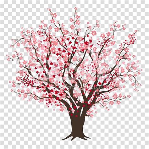 Pink Leaf Tree Illustration Cherry Blossom Tree Cartoon Cherry Tree