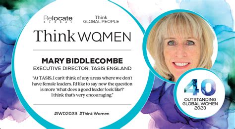 Think Womens 40 Outstanding Global Women 2023 Mary Biddlecombe Ruth Holmes Relocate Magazine