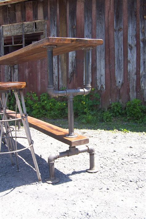 Order online or visit our store the next time you are in chicagoland. Industrial Style Bar Height Table with Metal Pipe Base and ...