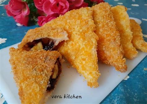 Mempersiapkan 250 g dari terigu segitiga biru. Resep Roti Tawar Goreng pisang coklat oleh Vera Ratnasari ...