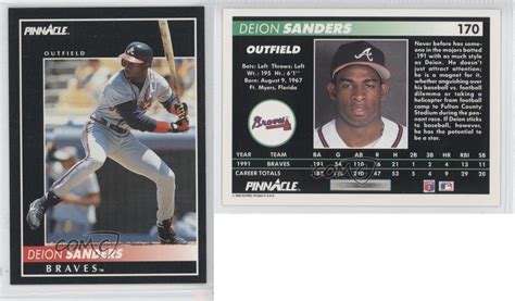 Eugene parker, sanders's attorney, said he discussed the option of playing both football and baseball in atlanta with his client last night. 1992 Pinnacle #170 Deion Sanders Atlanta Braves Baseball ...