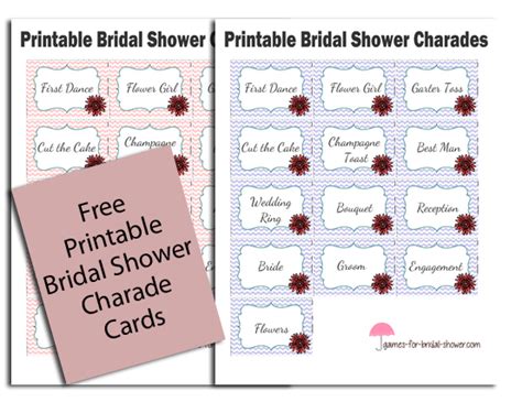 36 Free Printable Charade Cards For Bridal Shower