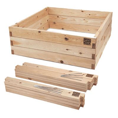 Made in the usa from 100% sustainably harvested cedar, minifarmbox© raised beds are durable, easy to assemble, and give you twice the yield of regular ground. 4x4x17 Raised Garden Bed Kit - MiniFarmBox Planter Boxes