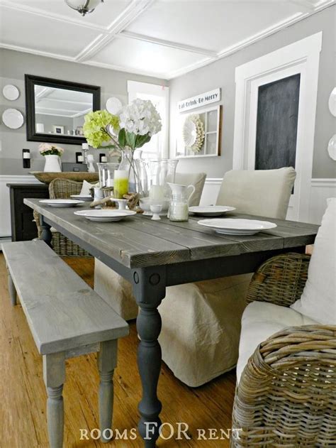 Your dining room is one of these small spaces that you need to care about. 42 Cozy Living Room Farmhouse with Grey Paint Ideas | Dining room inspiration, Dining room table ...