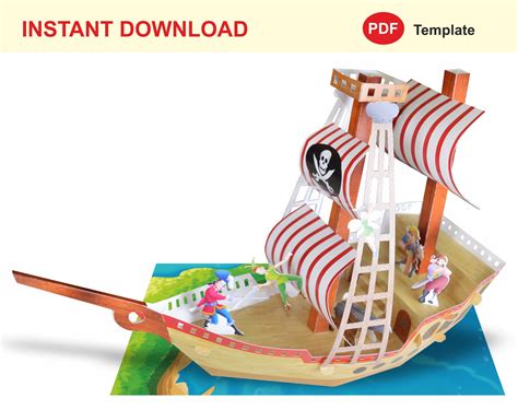 Paper Model Pirate Ship Pirate Ship Paper Craft 3d Paper Model Paper