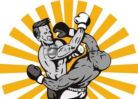 Boxer Connecting Knockout Punch By Patrimonio Vectors And Illustrations