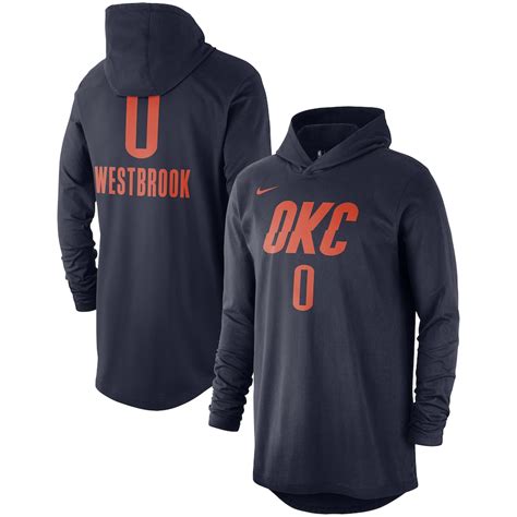 Nike Russell Westbrook Oklahoma City Thunder Navy Name And Number Hooded