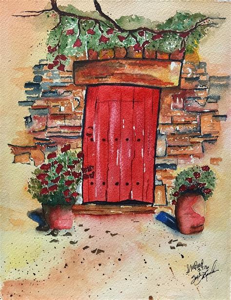 The Red Door Painting By Sharon Reed Fine Art America