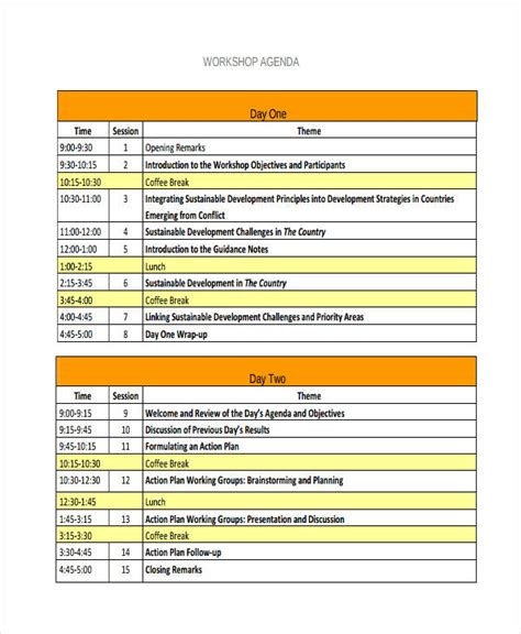 Workshop Planning Template