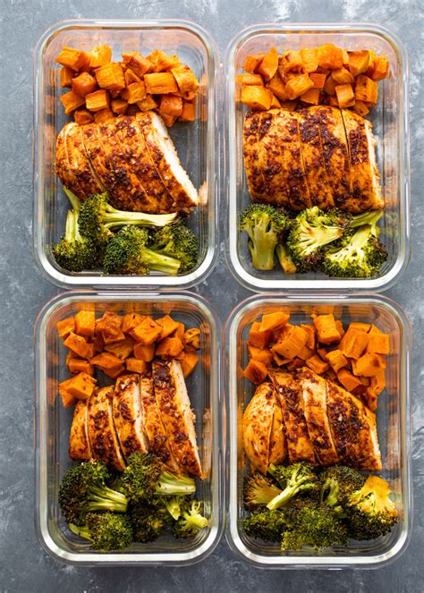 Sheet Pan Roasted Chicken Sweet Potatoes And Broccoli Meal Prep