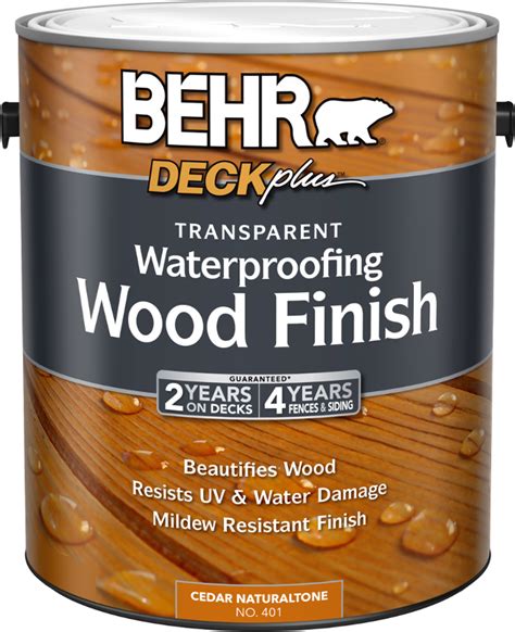 Behr® Deckplus™ Transparent Waterproofing Wood Finish Coatings