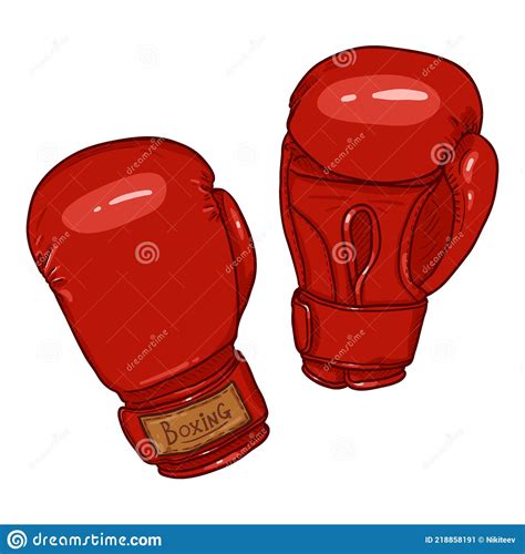 Vector Cartoon Red Boxing Gloves Stock Vector Illustration Of Fist
