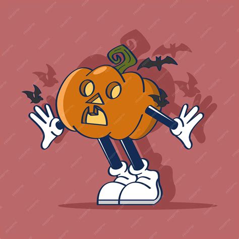 Premium Vector Cartoon Character Halloween Pumpkin Get Shocked