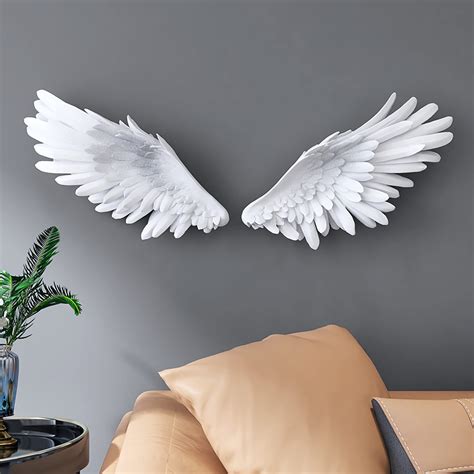Fmxymc White Angel Wings Art Sculpture 3d Wall Art Decor A Pair Of