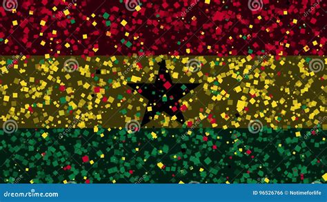 Celebratory Animated Background Of Flag Of Ghana Appear From Fireworks