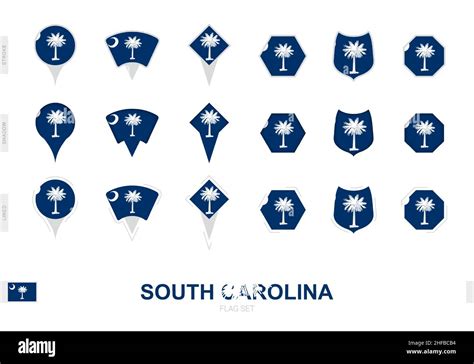 Collection Of The South Carolina Flag In Different Shapes And With