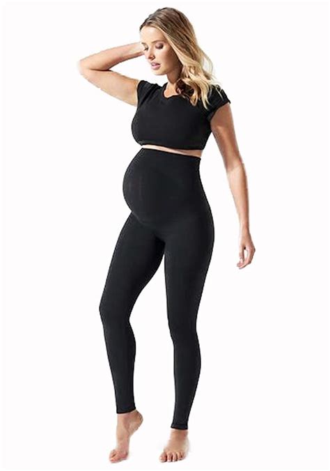 Blanqi Everyday Maternity Belly Support Leggings Medium Black Size