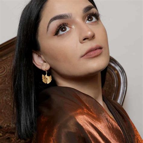 Ary Dpo • Ginkgo Leaf Earrings 14k Gold Over Brass