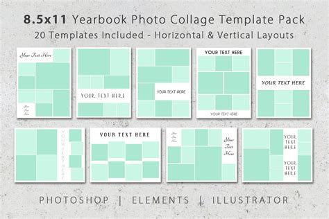 85x11 Photo Yearbook Album Template Templates And Themes ~ Creative Market