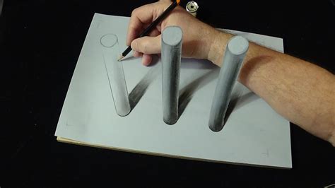 In this video i draw a 3d object represented through paper which is a 2d medium. How is it Possible? - 3D Drawing Cylinders Trick - It's ...