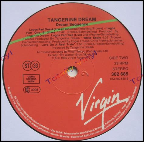 Totally Vinyl Records Tangerine Dream Dream Sequence Lp