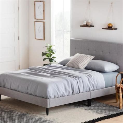 Brookside Cara Upholstered Platform Bed Frame With Square Tufted
