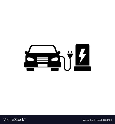 Electric Car Charging Station Flat Icon Royalty Free Vector