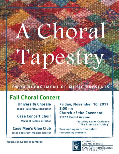 A Choral Tapestry Case Concert Choir University Chorale And Case Men