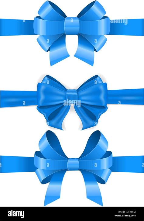 Blue Ribbon Bows Set Stock Vector Image And Art Alamy