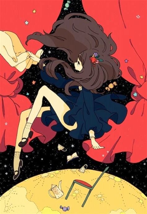 Floating In Space Kawaii Drawings Cute Drawings Anime Art Girl Manga