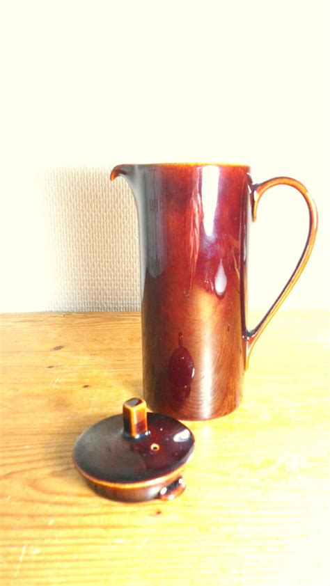 Ceramic Coffee Pot Vintage Brown Serving Coffee Coffee