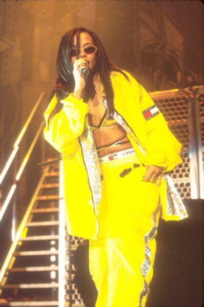 Aaliyah In Yellow Tommy Hilfiger Jacket Pants Aaliyah Outfits 90s