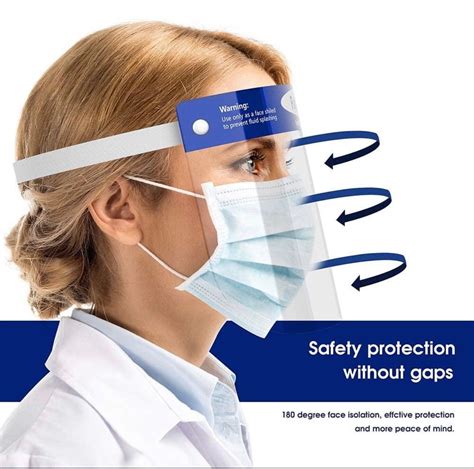Face Shield Protect Eyes And Face With Clear Open Protective Film Elastic Band And Comfort
