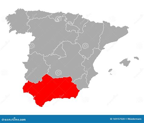 Map Of Andalusia In Spain Stock Illustration Illustration Of Spain