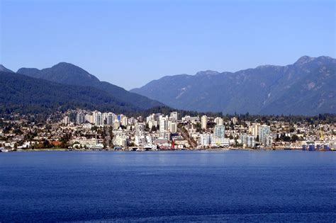 View From Vancouver Across Burrard Inlet Towards North Vancouver And