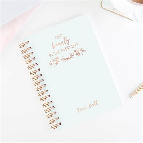 Gold Foil Blush Notebook Personalised By Loom Weddings
