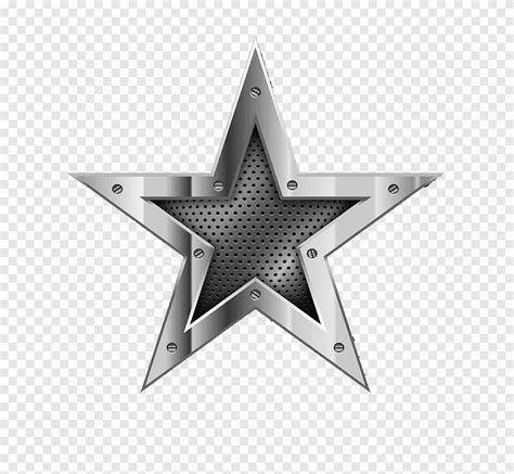 Silver Metallic Pentagram Five Pointed Star Textured Png Pngegg