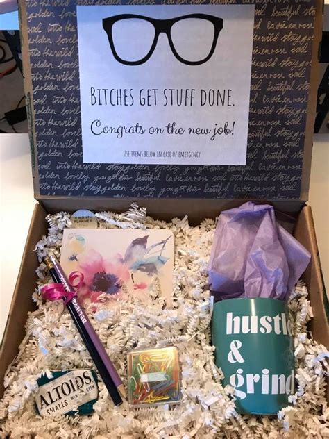 But with these pretty pens, your everyone who gets a new job deserves to be called awesome sauce. New Job Gift Box by Salazar Lane | Graduation gift box ...