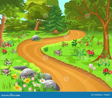 Cartoon Nature Seamless Landscape With Trees 75139365