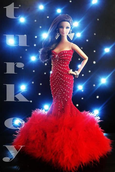 Miss Doll Global Gem Radiant In Red Doll Dress Barbie Dress
