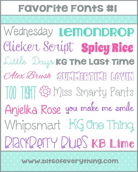 Cute Font Collection 1 By Holly Bits Of Everythinghere Are A Few