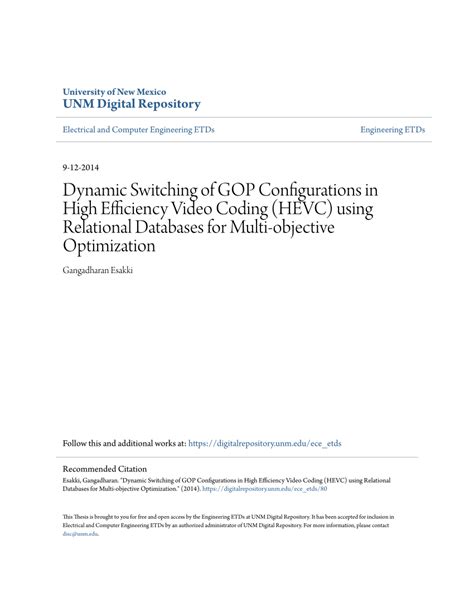 Pdf Dynamic Switching Of Gop Configurations In High Efficiency Video