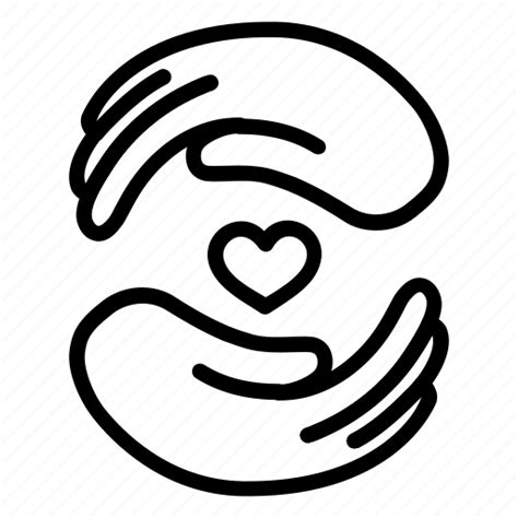 Crafted, hand, handmade, heart, love, volunteer icon