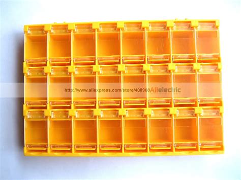 2 Set Smt Electronic Component Mini Storage Box 24 Grid Orange T156